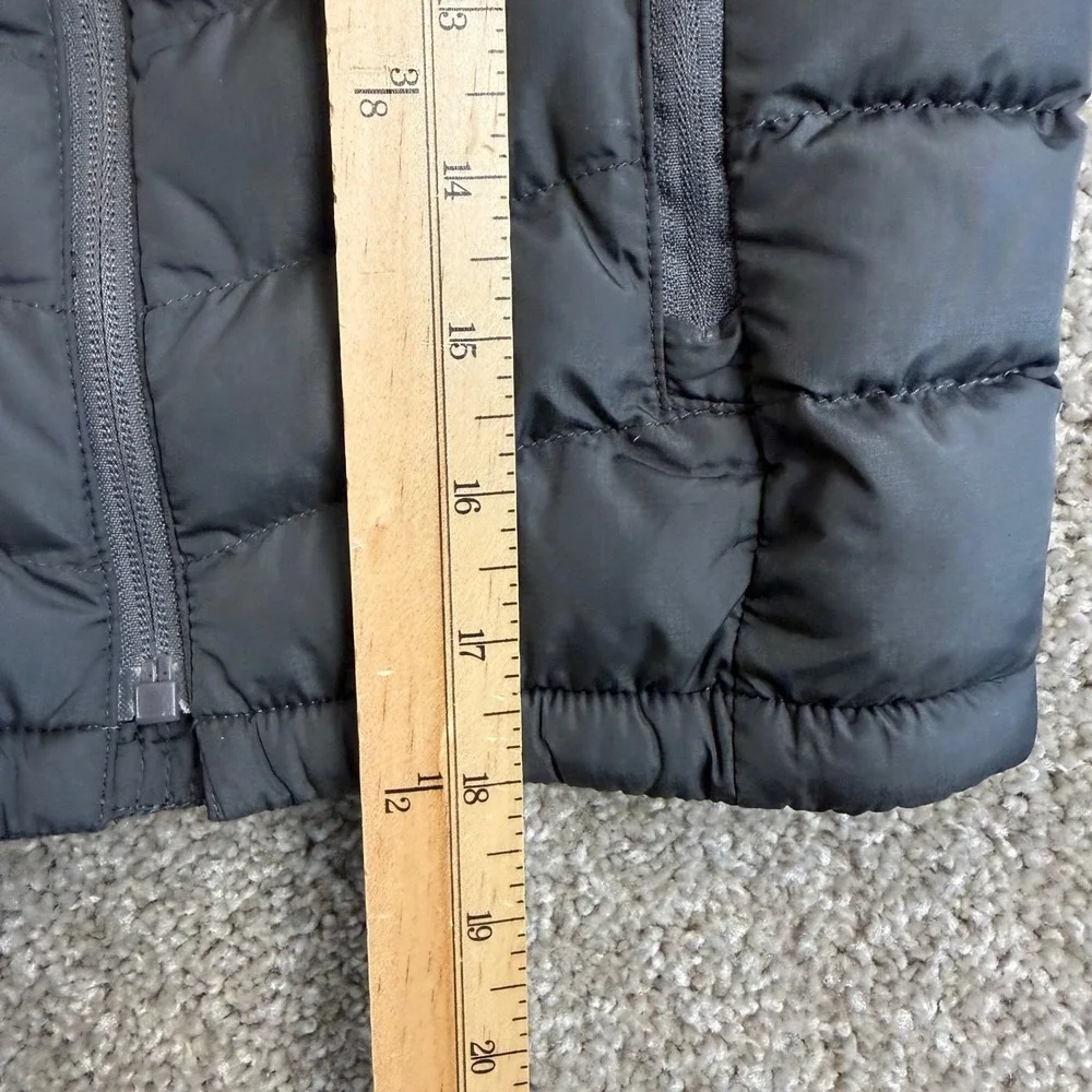 Polo Ralph Lauren Boys Size 5 Grey Quilted Puffer Jacket Full Zip Mock Neck Logo